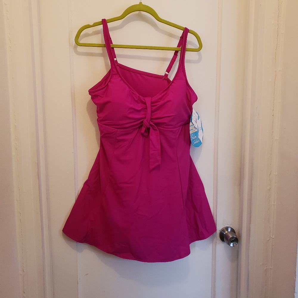 Fuschia Skirted Swinsuit 20W